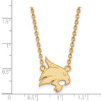 Sterling Silver Gold-plated LogoArt Texas State University Bobcat Large Pendant 18 inch Necklace