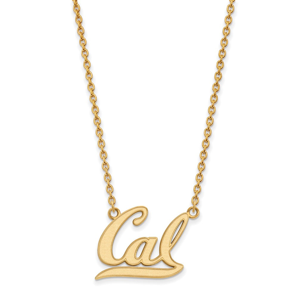 10k Gold LogoArt University of California Berkeley Large Pendant 18 inch Necklace
