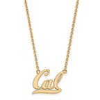 Sterling Silver Gold-plated LogoArt University of California Berkeley Large Pendant 18 inch Necklace