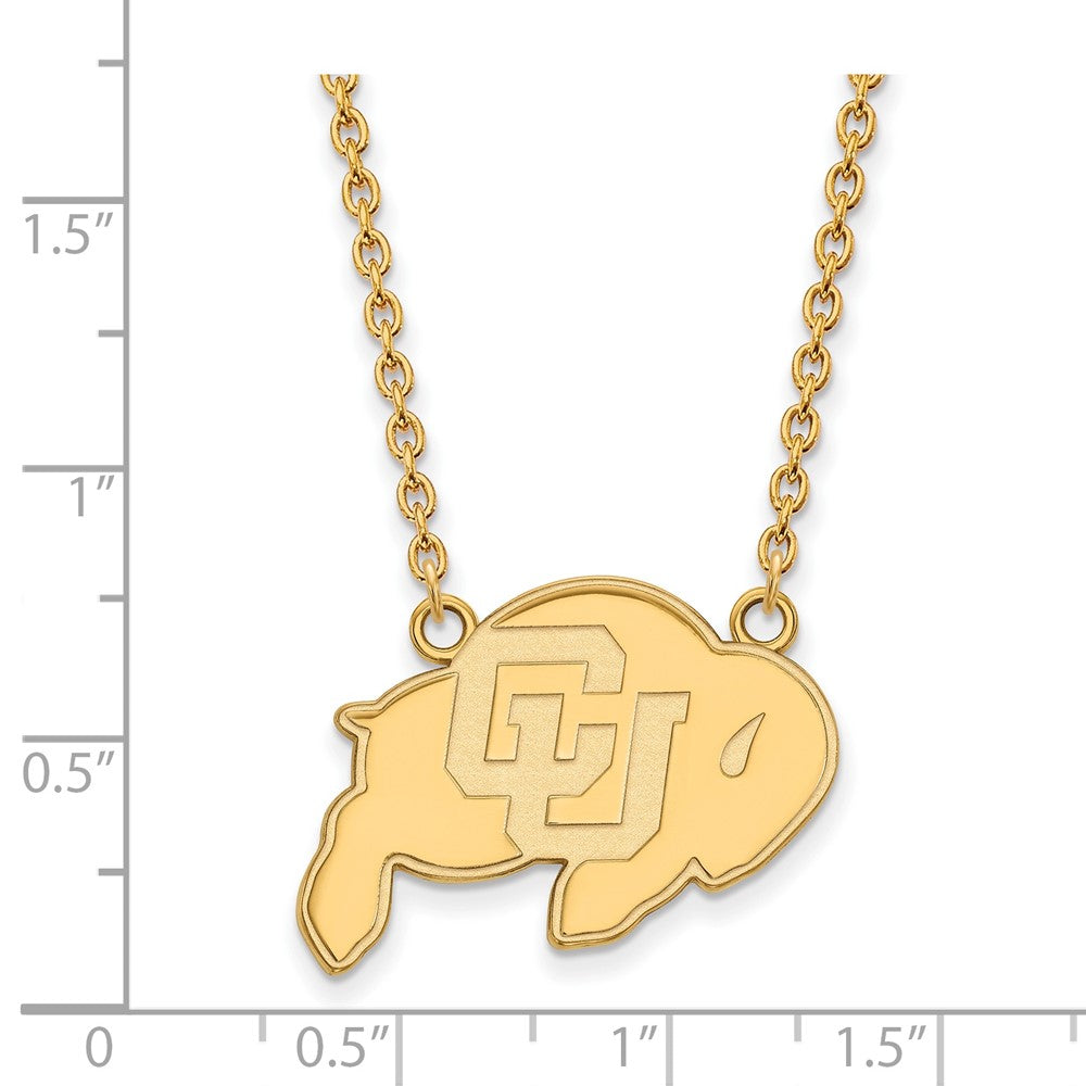 10k Gold LogoArt University of Colorado Buffalo Large Pendant 18 inch Necklace