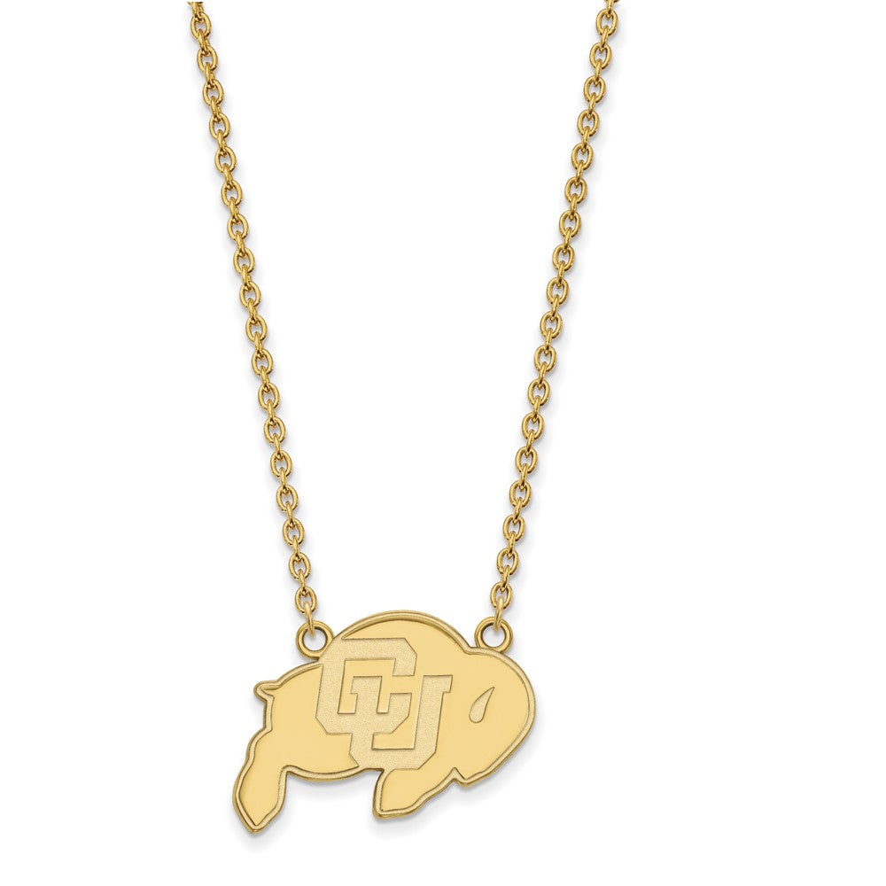 14k Gold LogoArt University of Colorado Buffalo Large Pendant 18 inch Necklace