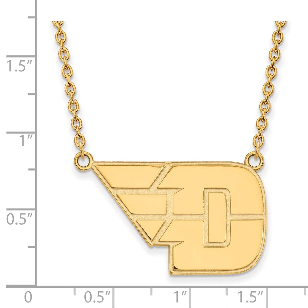 10k Gold LogoArt University of Dayton Large Pendant 18 inch Necklace