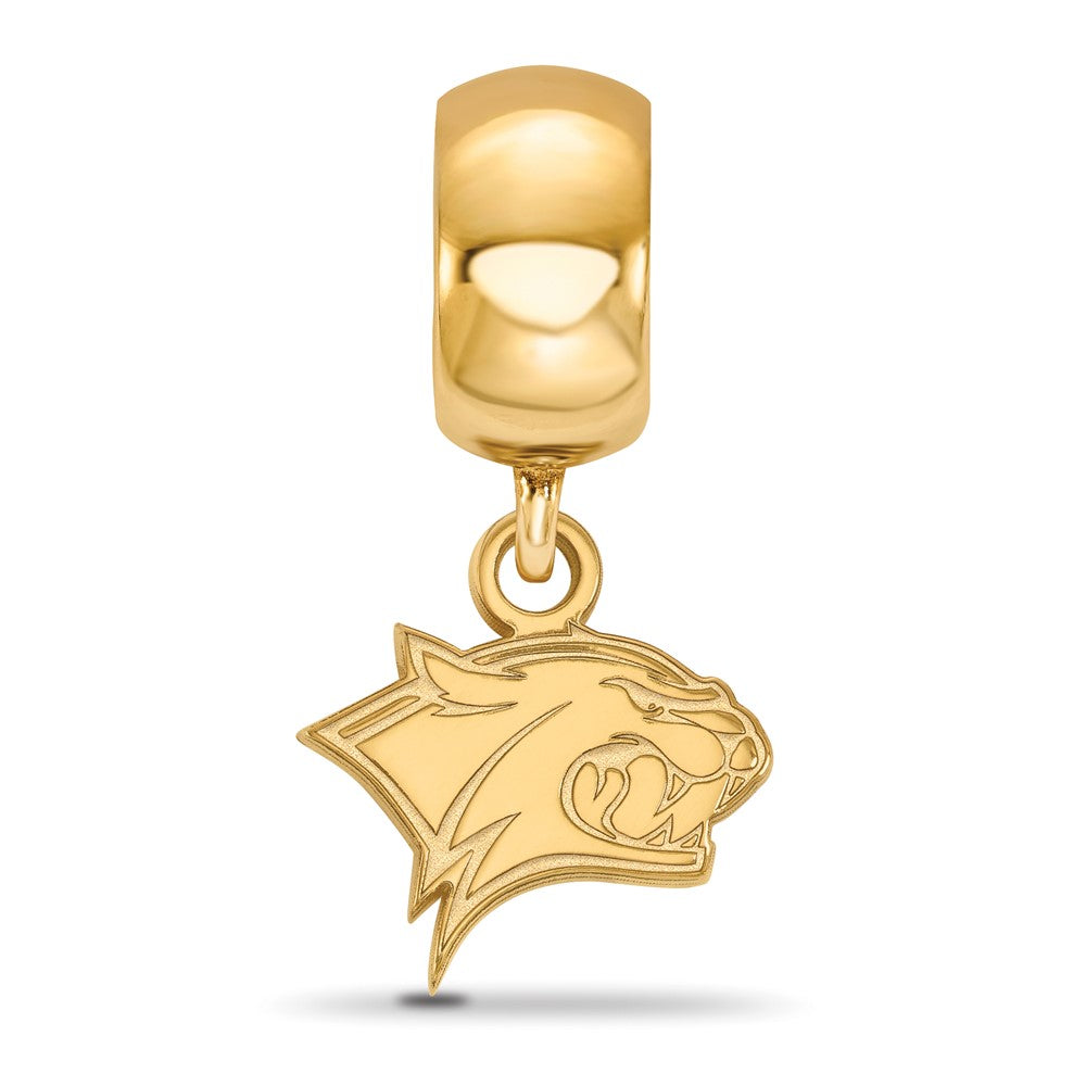 Sterling Silver Gold-plated LogoArt University of New Hampshire Wildcat Extra Small Dangle Bead Charm
