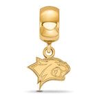 Sterling Silver Gold-plated LogoArt University of New Hampshire Wildcat Extra Small Dangle Bead Charm