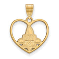 Sterling Silver Gold-plated LogoArt University of New Orleans U-N-O Heart Pendant