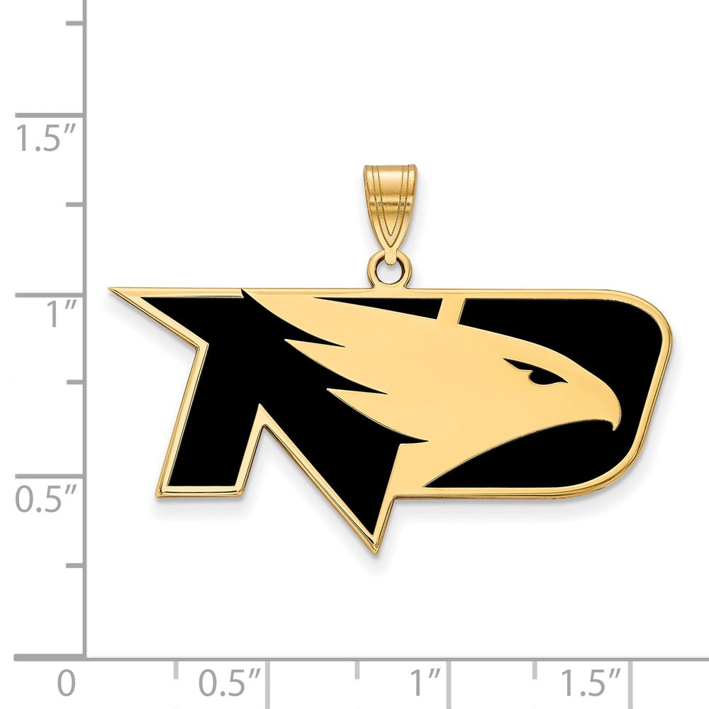 Sterling Silver Gold-plated LogoArt University of North Dakota Large Enameled Pendant