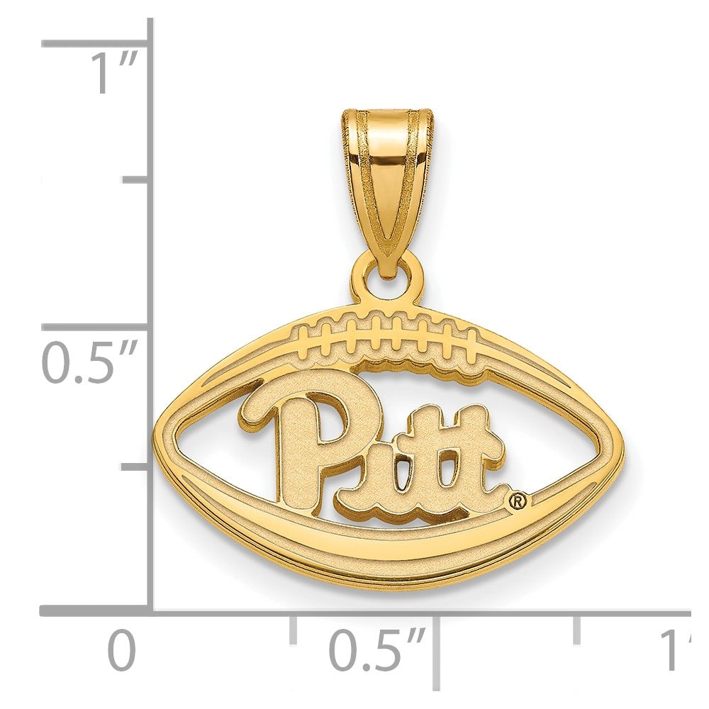 Sterling Silver Gold-plated LogoArt University of Pittsburgh Football Pendant
