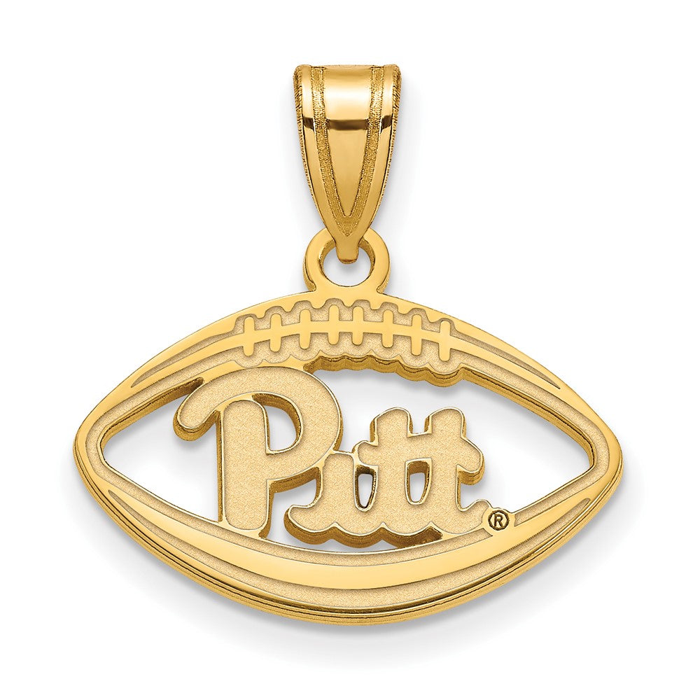 Sterling Silver Gold-plated LogoArt University of Pittsburgh Football Pendant