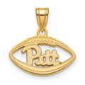 Sterling Silver Gold-plated LogoArt University of Pittsburgh Football Pendant