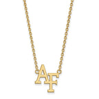 14k Gold LogoArt United States Air Force Academy A-F Large Pendant 18 inch Necklace