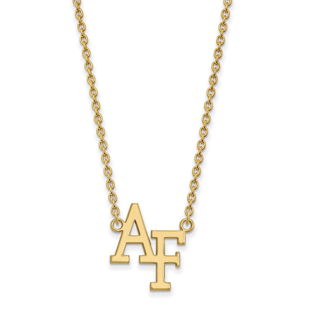 14k Gold LogoArt United States Air Force Academy A-F Large Pendant 18 inch Necklace