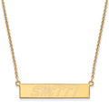 Sterling Silver Gold-plated LogoArt University of Southern Mississippi Small Bar 18 inch Necklace