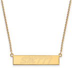 Sterling Silver Gold-plated LogoArt University of Southern Mississippi Small Bar 18 inch Necklace
