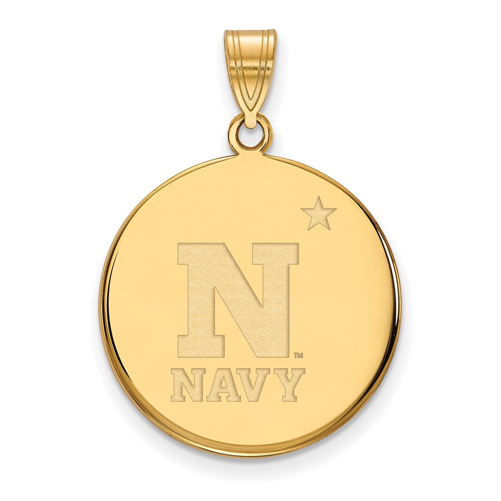 10k Gold LogoArt US Naval Academy Large Disc Pendant