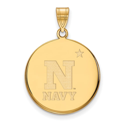 10k Gold LogoArt US Naval Academy Large Disc Pendant