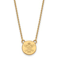 Sterling Silver Gold-plated LogoArt College of William and Mary Small Disc Pendant 18 inch Necklace