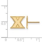 Sterling Silver Gold-plated LogoArt Xavier University Letter X Extra Small Post Earrings