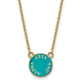 Sterling Silver Gold-plated LogoArt Zeta Tau Alpha Sorority Text Small Color Enamel Pendant 18 inch Necklace