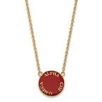 Sterling Silver Gold-plated LogoArt Alpha Chi Omega Sorority Text Large Color Enamel Pendant 18 inch Necklace