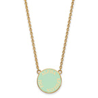 Sterling Silver Gold-plated LogoArt Alpha Epsilon Phi Sorority Text Small Color Enamel Pendant 18 inch Necklace