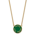 Sterling Silver Gold-plated LogoArt Alpha Sigma Tau Sorority Text Large Color Enamel Pendant 18 inch Necklace