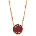 Sterling Silver Gold-plated LogoArt Alpha Phi Sorority Text Large Color Enamel Pendant 18 inch Necklace