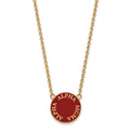 Sterling Silver Gold-plated LogoArt Alpha Sigma Alpha Sorority Text Large Color Enamel Pendant 18 inch Necklace