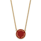 Sterling Silver Gold-plated LogoArt Alpha Sigma Alpha Sorority Text Large Color Enamel Pendant 18 inch Necklace