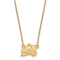 10k Gold NHL LogoArt Colorado Avalanche Letter A Small Pendant 18 inch Necklace
