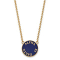 Sterling Silver Gold-plated LogoArt Alpha Xi Delta Sorority Text Large Color Enamel Pendant 18 inch Necklace