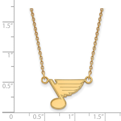 10k Gold NHL LogoArt St. Louis Blues Small Pendant 18 inch Necklace