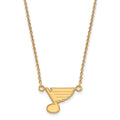 10k Gold NHL LogoArt St. Louis Blues Small Pendant 18 inch Necklace