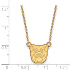 Sterling Silver Gold-plated LogoArt Butler University Bulldog Small Pendant 18 inch Necklace