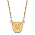 Sterling Silver Gold-plated LogoArt Butler University Bulldog Small Pendant 18 inch Necklace