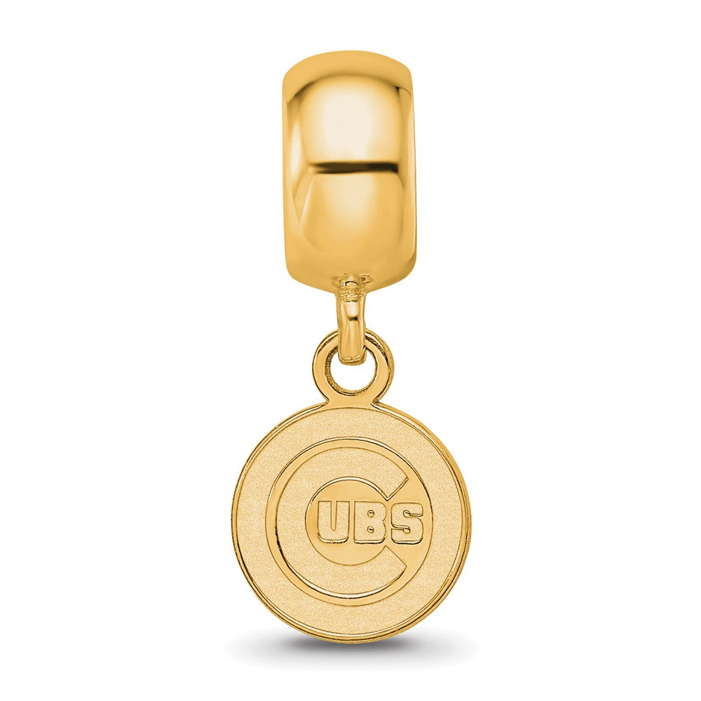 Sterling Silver Gold Plated Major League Baseball LogoArt Chicago Cubs Dangle Bead