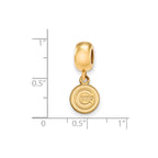 Sterling Silver Gold Plated Major League Baseball LogoArt Chicago Cubs Dangle Bead