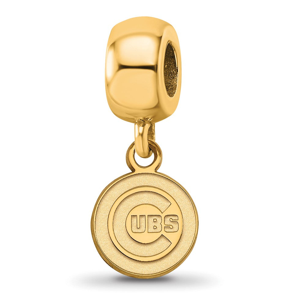 Sterling Silver Gold Plated Major League Baseball LogoArt Chicago Cubs Dangle Bead