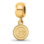 Sterling Silver Gold Plated Major League Baseball LogoArt Chicago Cubs Dangle Bead