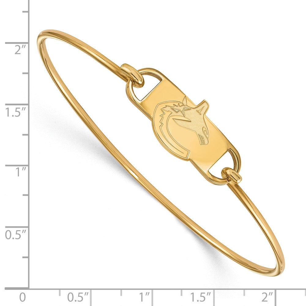 Sterling Silver Gold-plated NHL LogoArt Vancouver Canucks Small Center 7 inch Wire Bangle