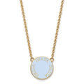Sterling Silver Gold-plated LogoArt Delta Delta Delta Sorority Text Large Color Enamel Pendant 18 inch Necklace