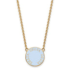 Sterling Silver Gold-plated LogoArt Delta Delta Delta Sorority Text Large Color Enamel Pendant 18 inch Necklace
