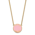 Sterling Silver Gold-plated LogoArt Delta Gamma Sorority Text Large Color Enamel Pendant 18 inch Necklace