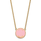 Sterling Silver Gold-plated LogoArt Delta Gamma Sorority Text Large Color Enamel Pendant 18 inch Necklace