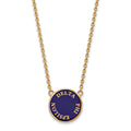 Sterling Silver Gold-plated LogoArt Delta Phi Epsilon Sorority Text Large Color Enamel Pendant 18 inch Necklace