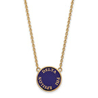 Sterling Silver Gold-plated LogoArt Delta Phi Epsilon Sorority Text Large Color Enamel Pendant 18 inch Necklace
