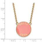 Sterling Silver Gold-plated LogoArt Delta Zeta Sorority Text Large Color Enamel Pendant 18 inch Necklace