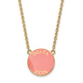 Sterling Silver Gold-plated LogoArt Delta Zeta Sorority Text Large Color Enamel Pendant 18 inch Necklace