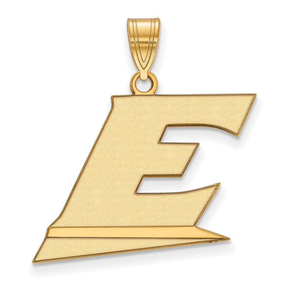 Sterling Silver Gold-plated LogoArt Eastern Kentucky University Letter E Large Pendant