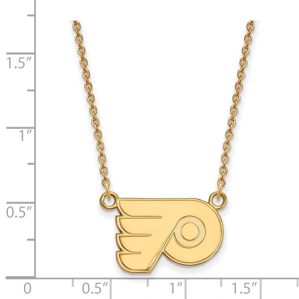 14k Gold NHL LogoArt Philadelphia Flyers Small Pendant 18 inch Necklace