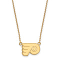 Sterling Silver Gold-plated NHL LogoArt Philadelphia Flyers Sm Pendant 18 inch Necklace